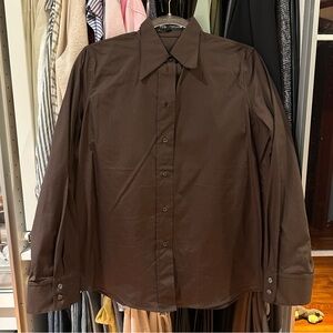 Zara Brown Button Down Shirt